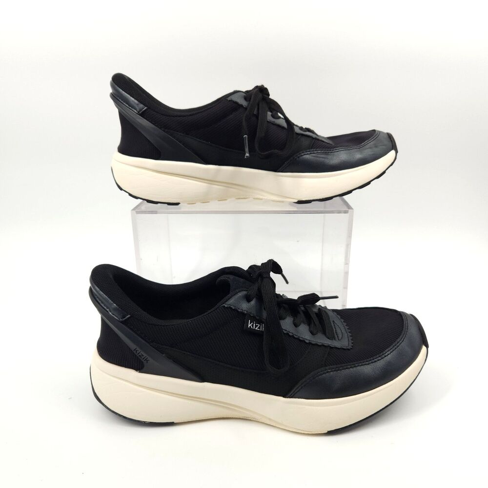 Kizik Paris Shoes Women’s Size 7.5 Hands Free Slip On Black Sneakers